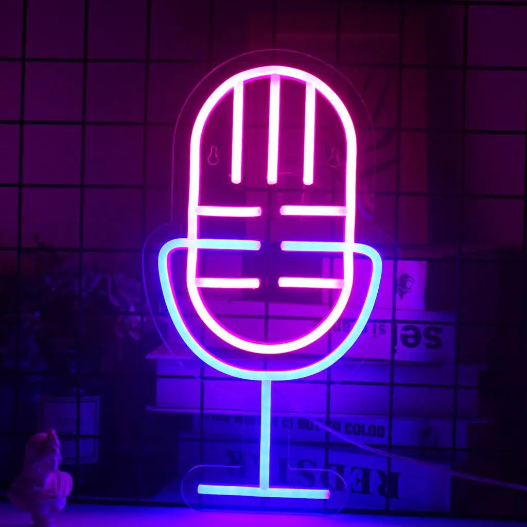 Pink Mic Neon Sign